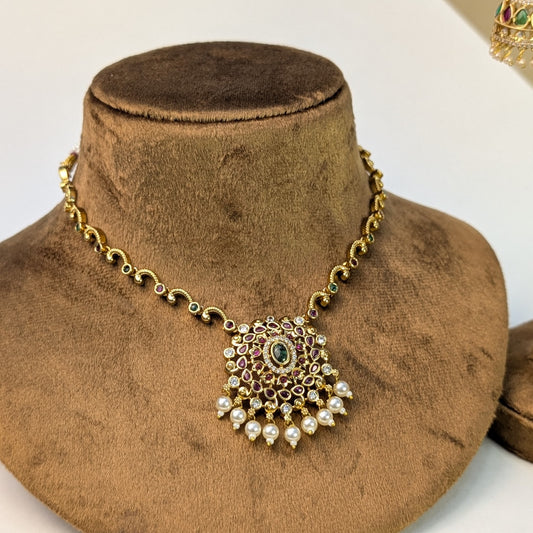 Kasu Malai South Indian Rajwadi Necklace Set