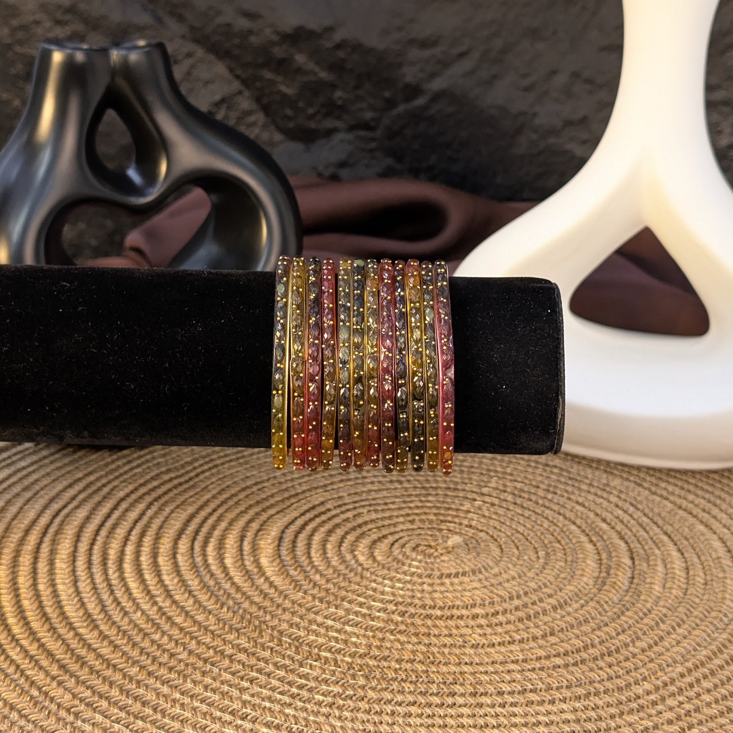 MULTI COLOR RAIN DROP GLASS BANGLES