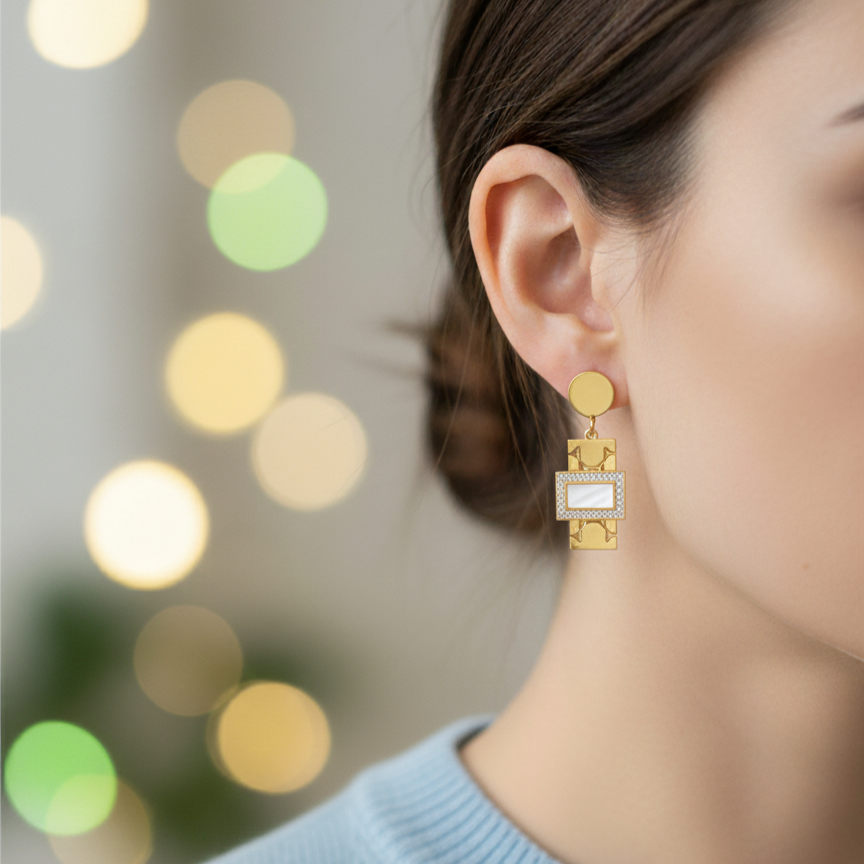 PEARL DANGLE STUDS
