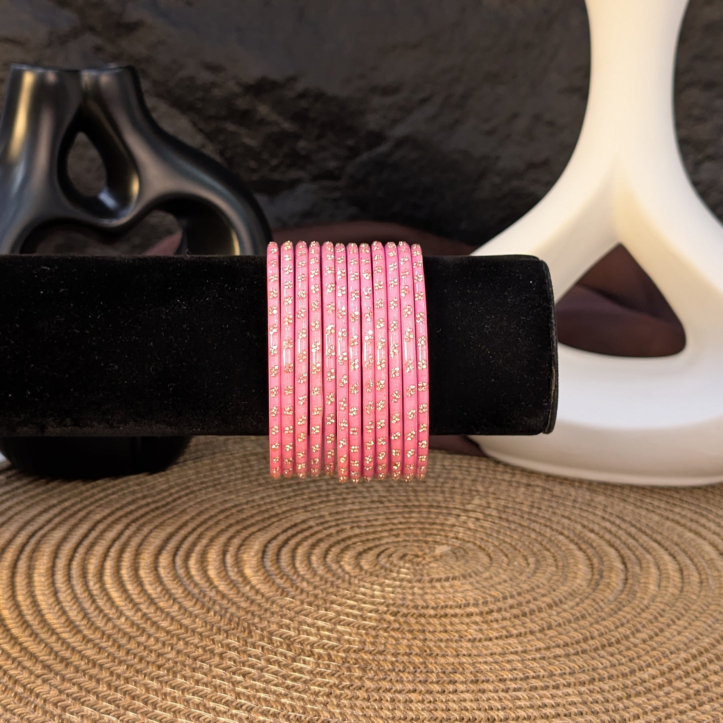 BABY PINK INDIAN GLASS BANGLES