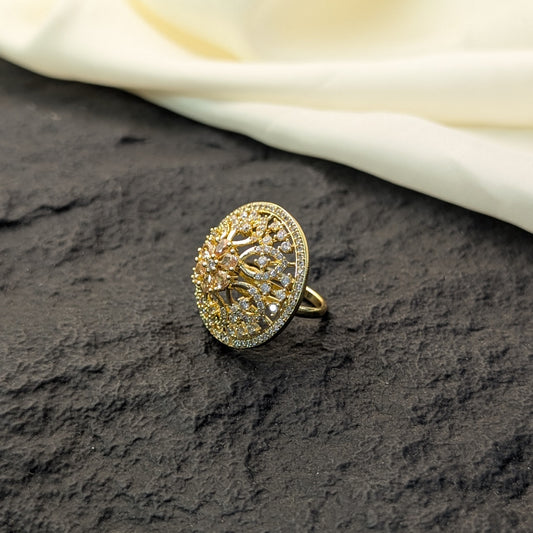 Verdant Leaf Zircon Ring