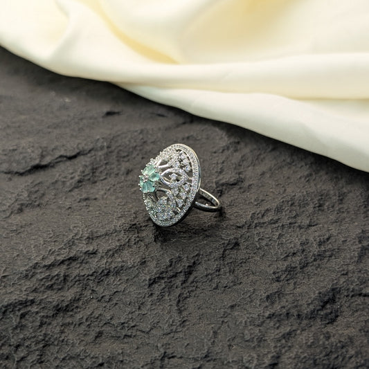 Scarlet Bloom Zircon Ring