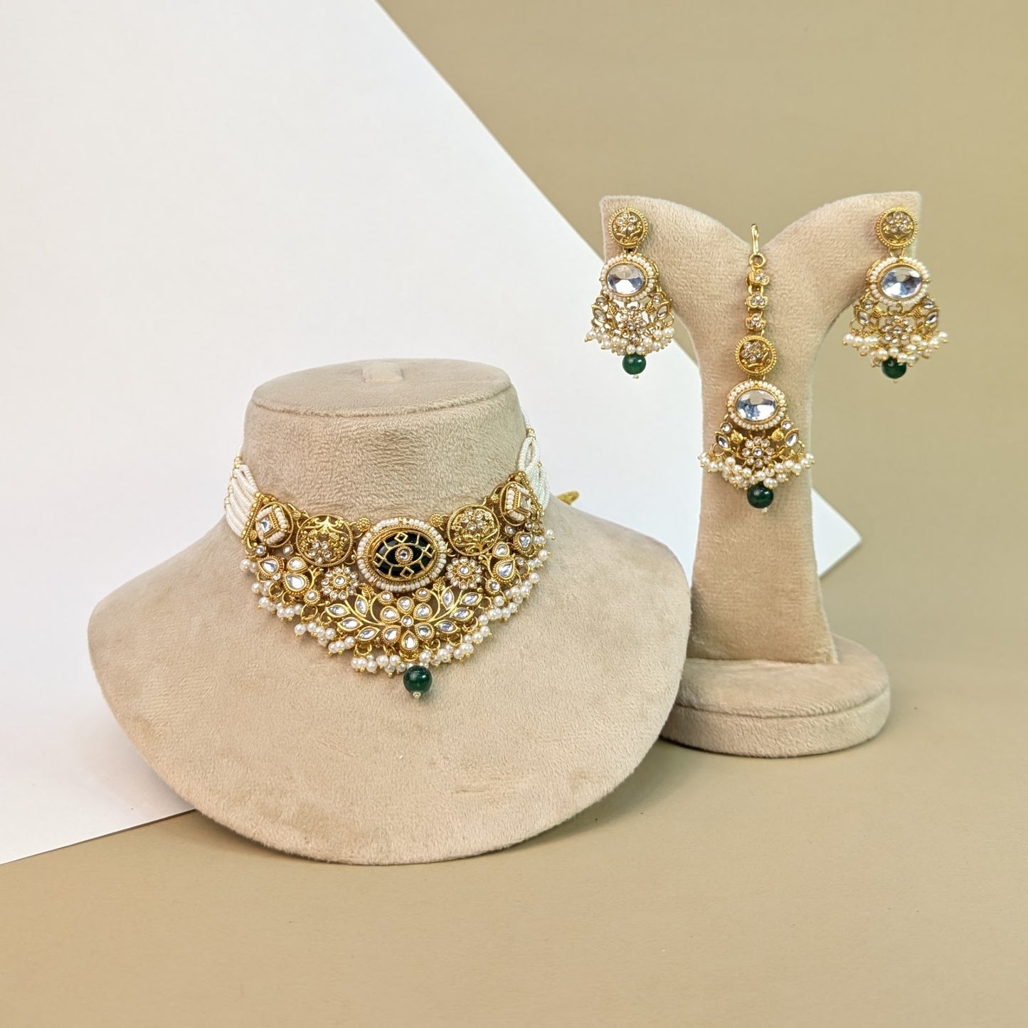 Peacock Kundan Necklace Set