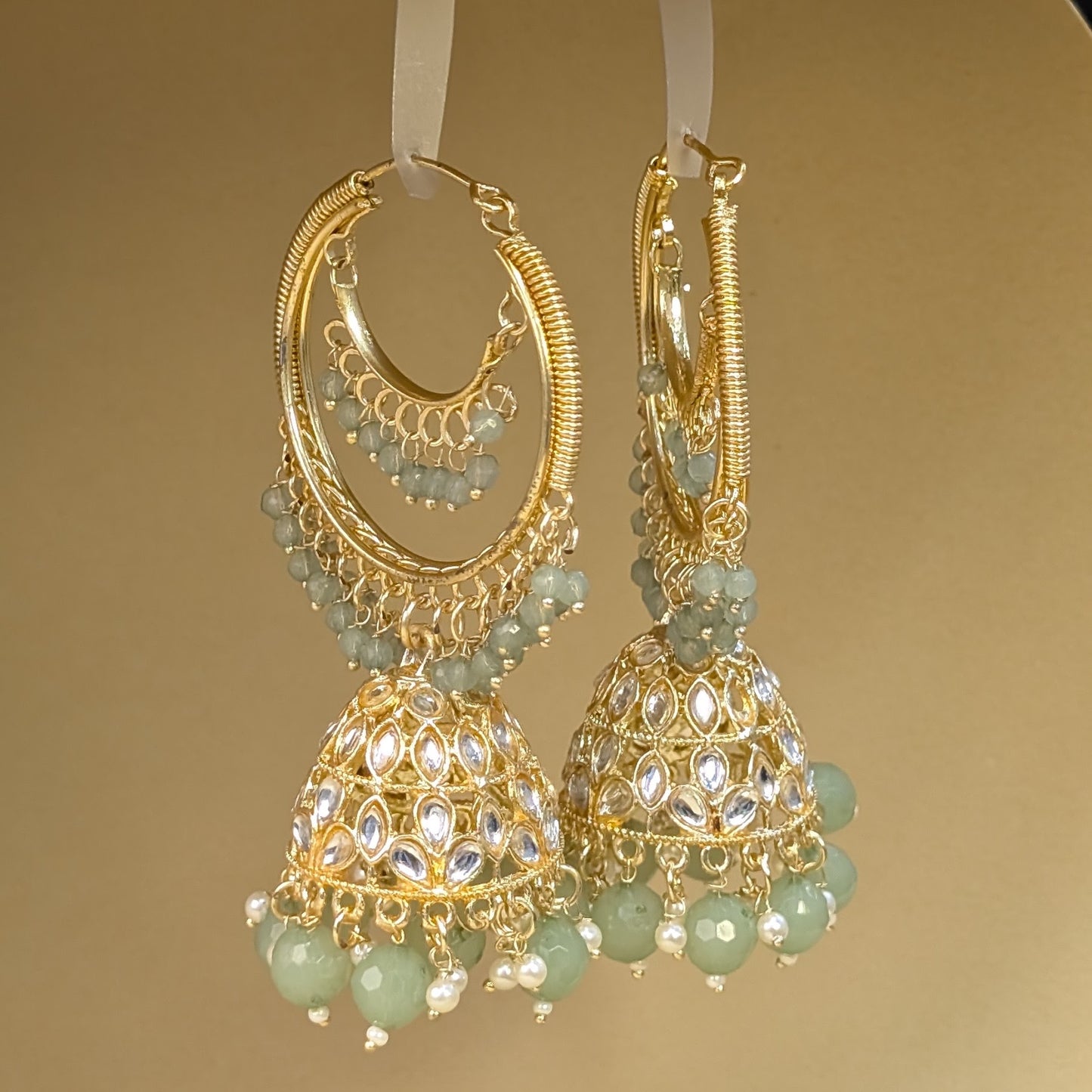 Meena Kundan Jhumkis