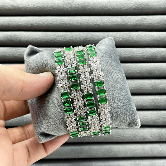 BAGUETTE BLOOM ZIRCON BANGLES