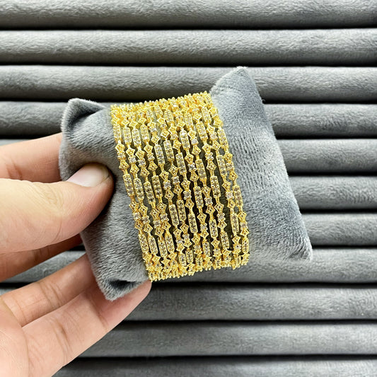 REGAL RHOMBUS ZIRCON BANGLES