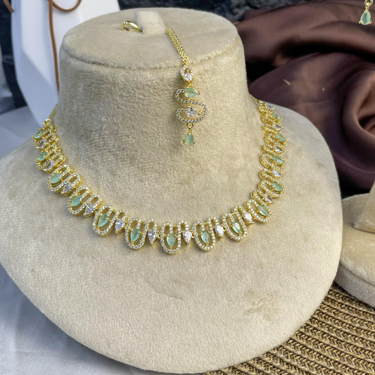 Golden Crest Zircon NECKLACE SET
