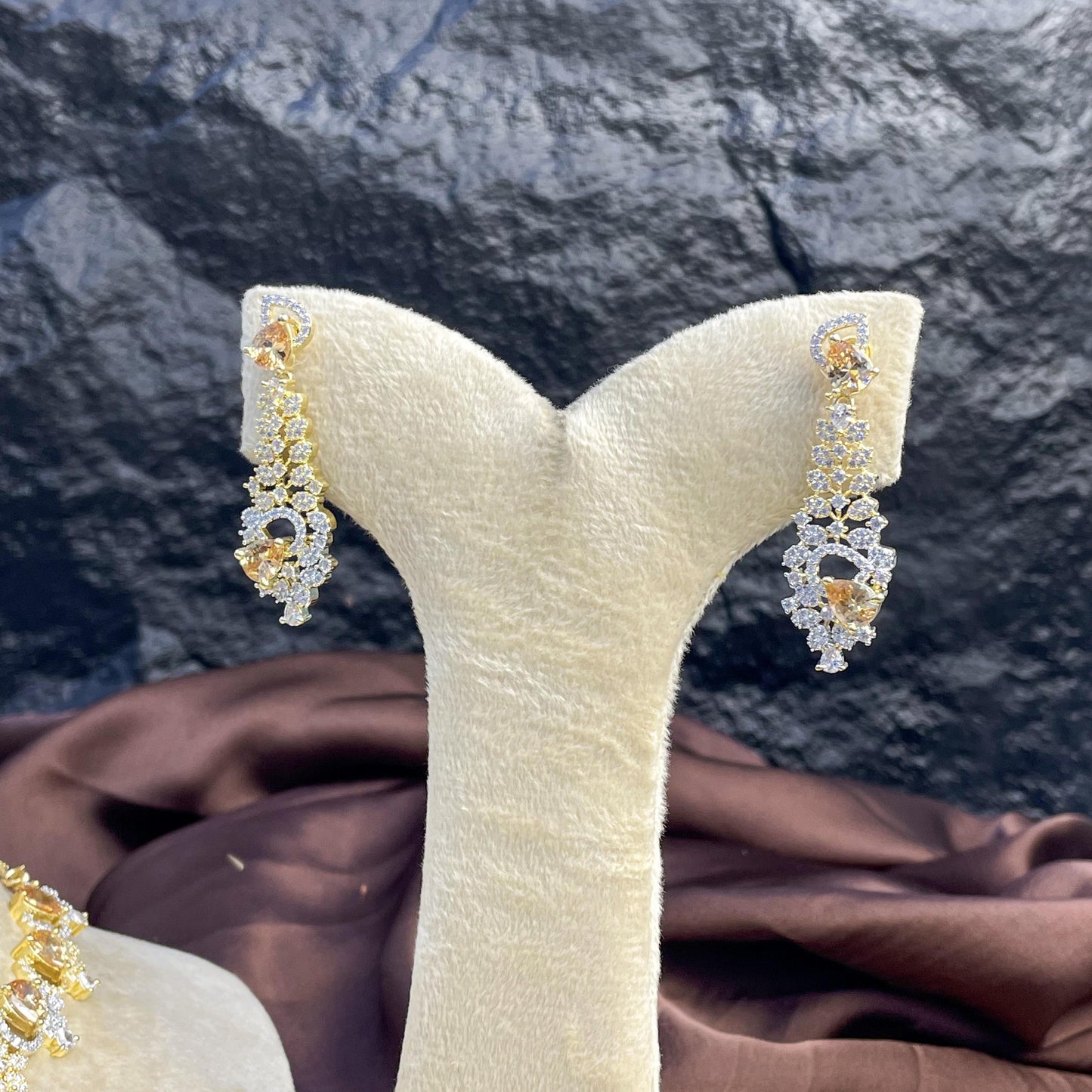 Floral Crest Zircon NECKLACE SET