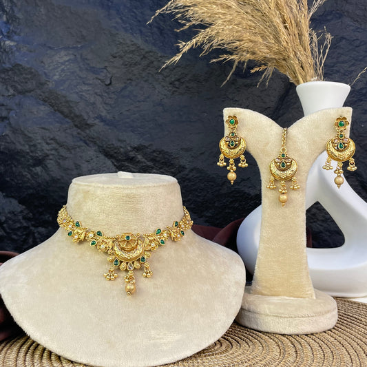 RAJWARI CELESTIAL CHAND NECKLACE SET