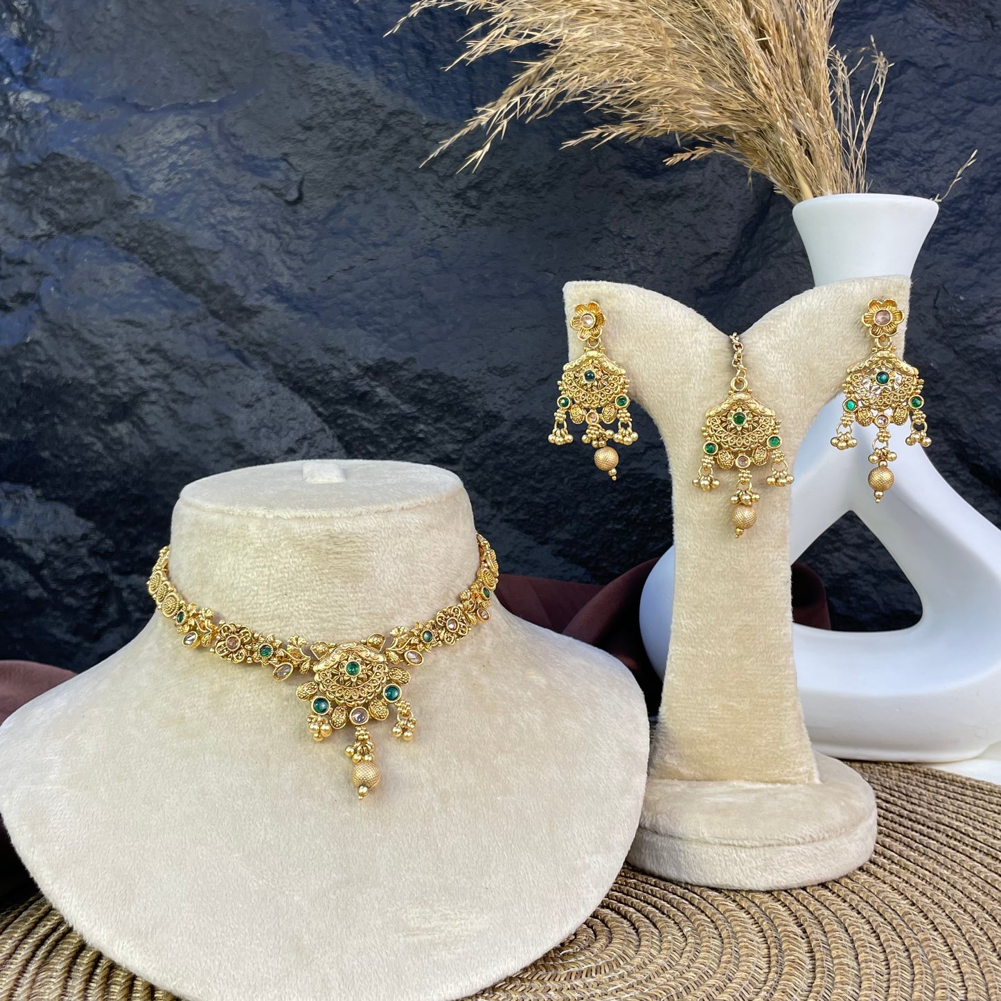 RAJWARI ARTISAN BLOSSOM NECKLACE SET