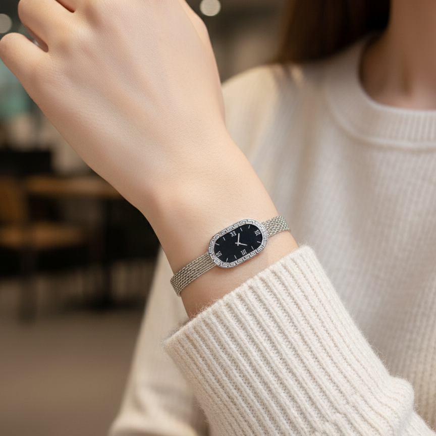 Watch Style Silver Bracelet