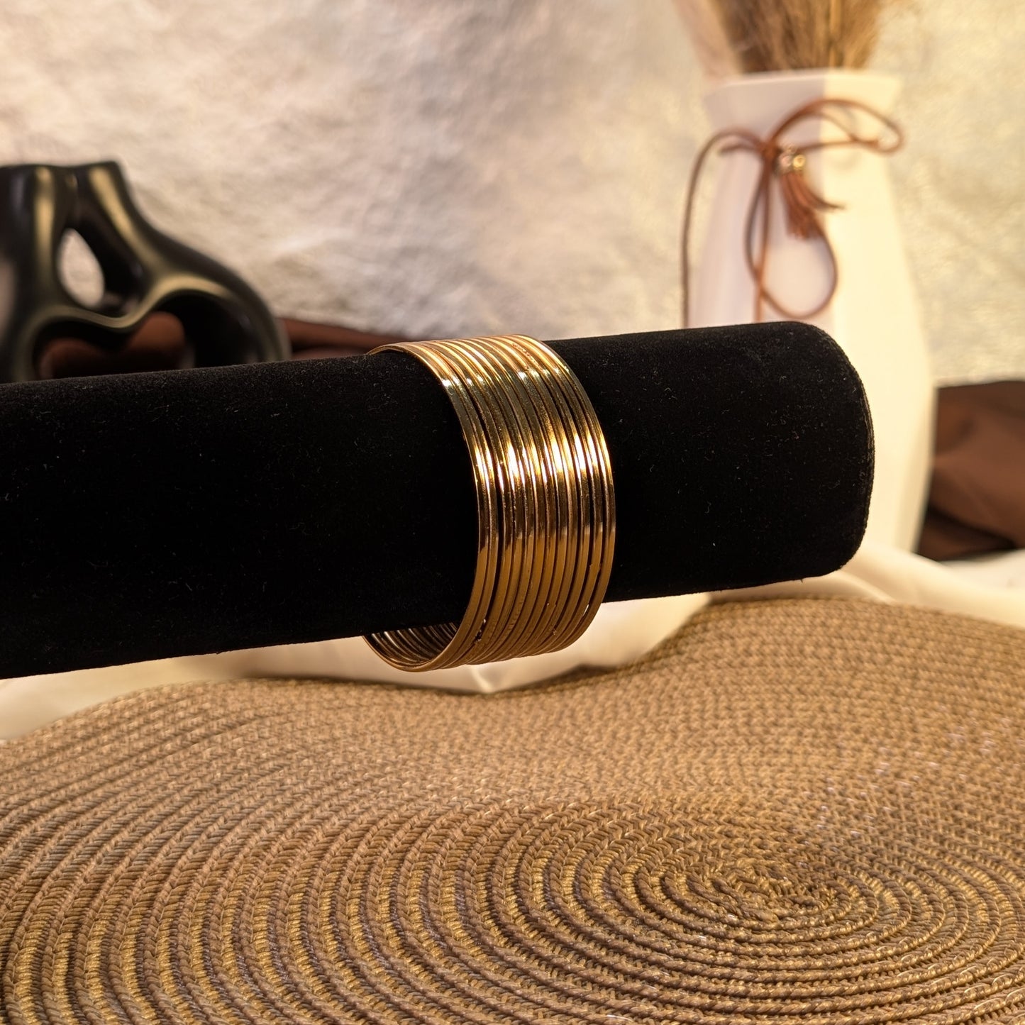 Sleek golden gloss indian bangles