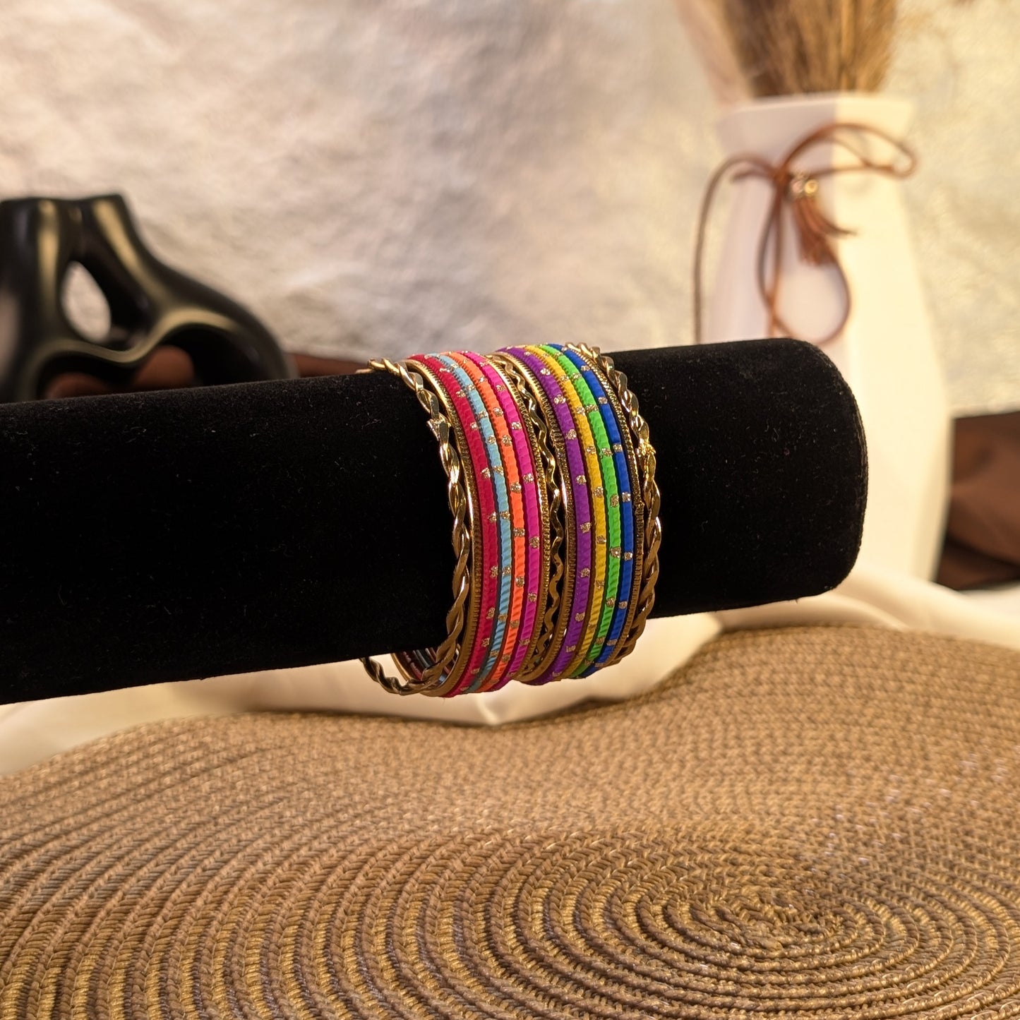 Golden radiance multicolor indian bangles