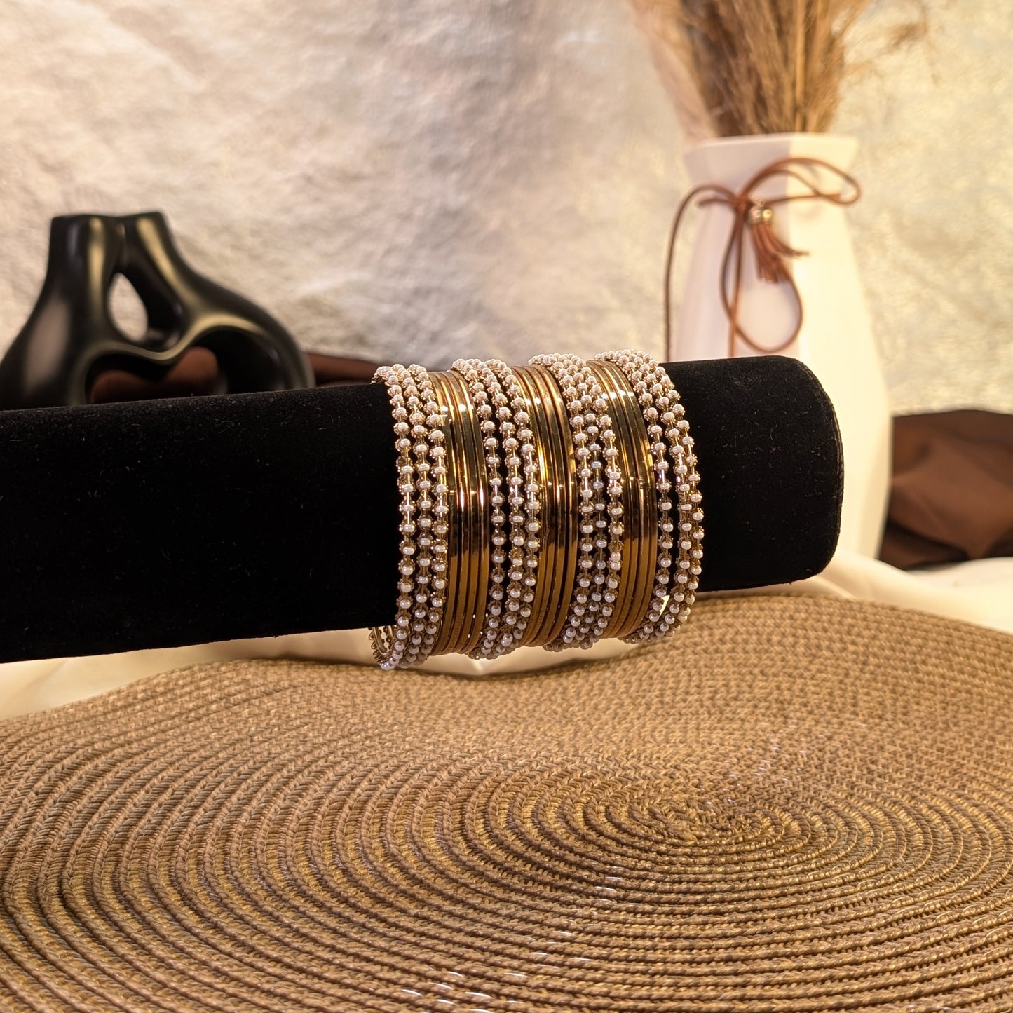 Iridescent marble shell indian bangles