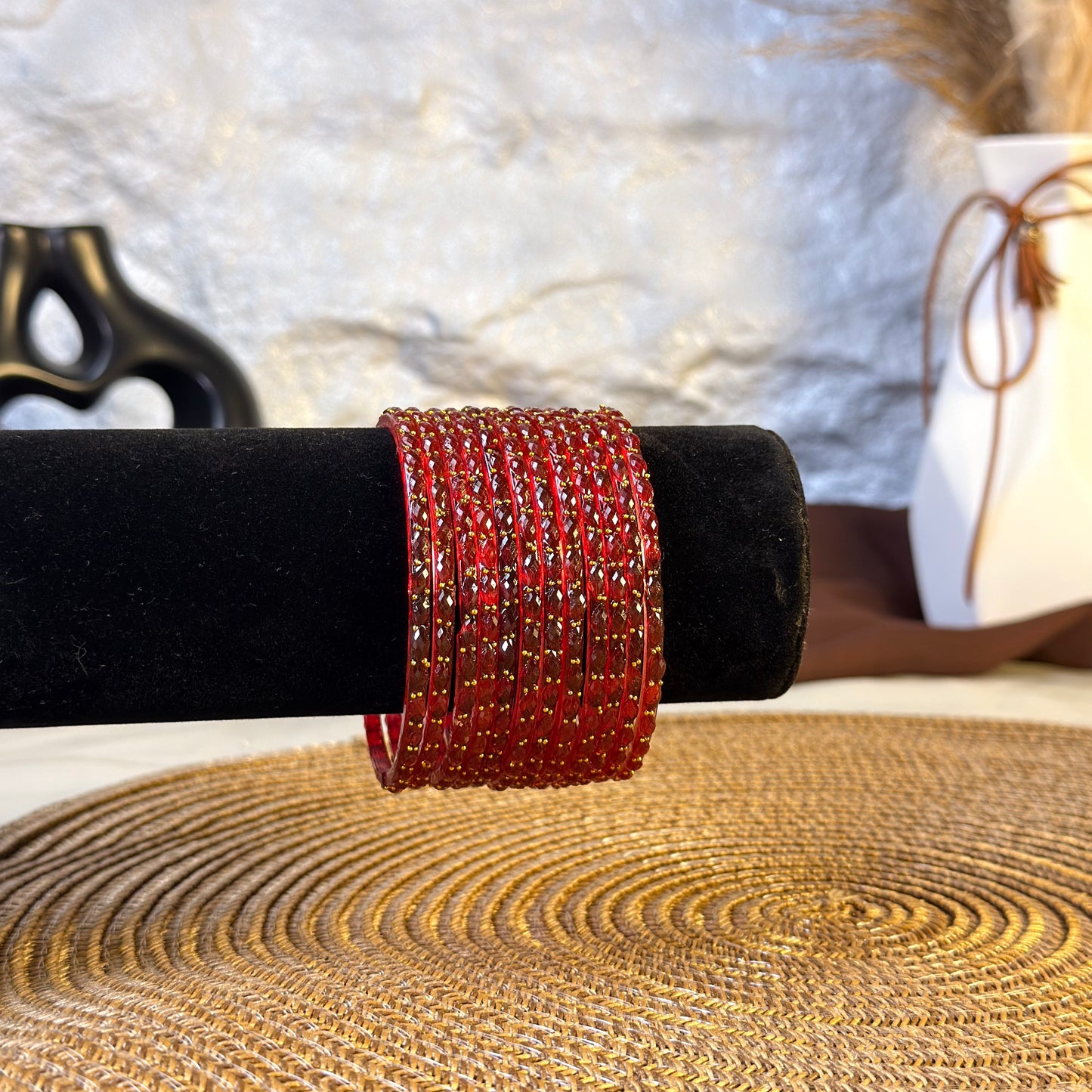 Red Glass Bangles