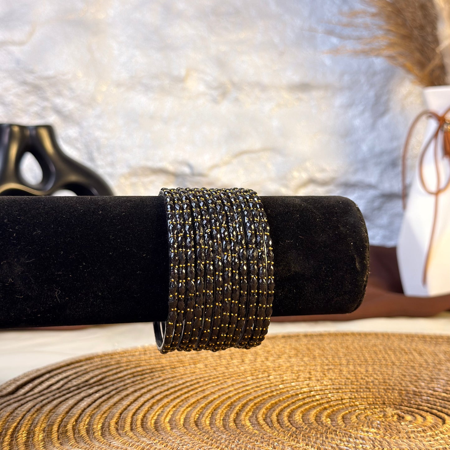 Black Glass Bangles
