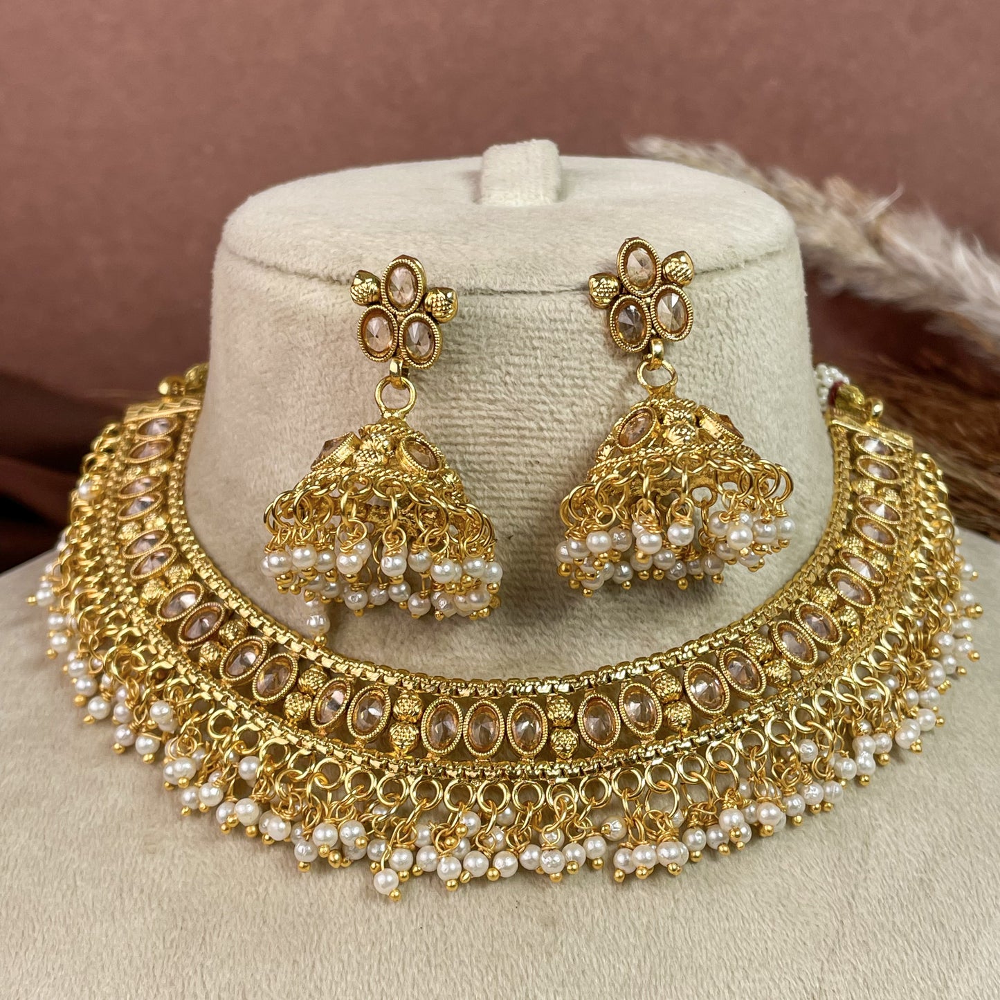 Royal Polki Copper Necklace Set