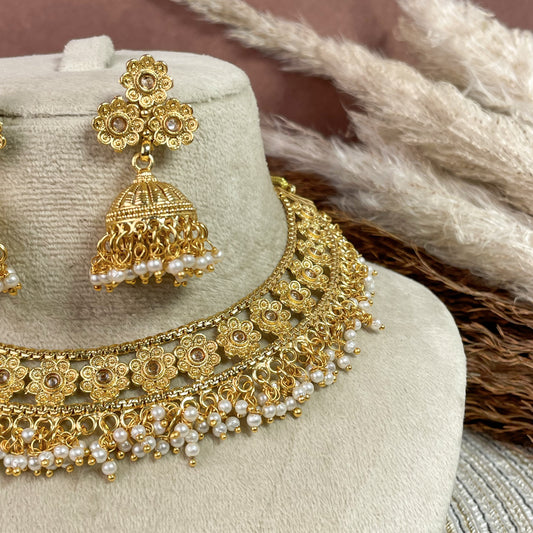 Antique Polki Copper Necklace Set