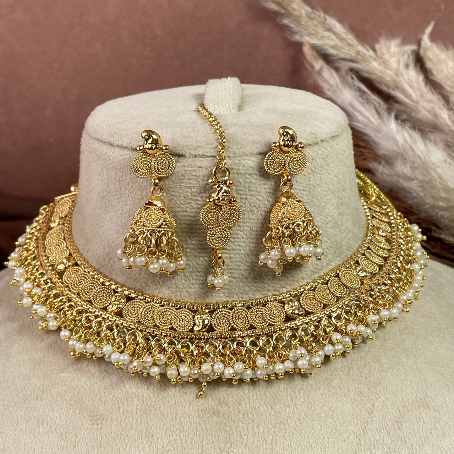 Opulent Copper Necklace Set