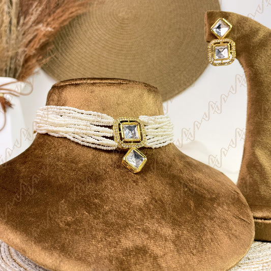 Naqsh Pearl Kundan Choker