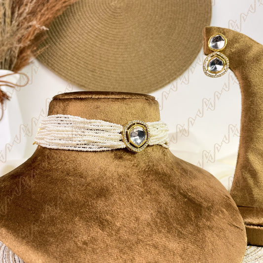 Zauq-e-Zewar Pearl Kundan Choker