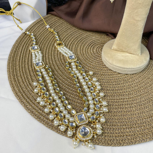 OPULENT IVORY BLOCK KUNDAN MALA