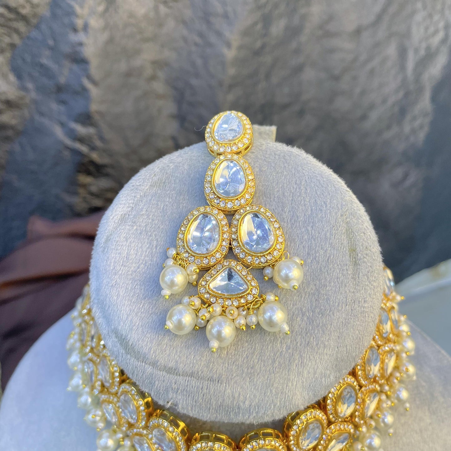 CELESTIAL TIERED TEARDROP KUNDAN NECKLACES