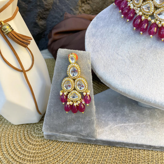 CELESTIAL TIERED TEARDROP KUNDAN NECKLACES
