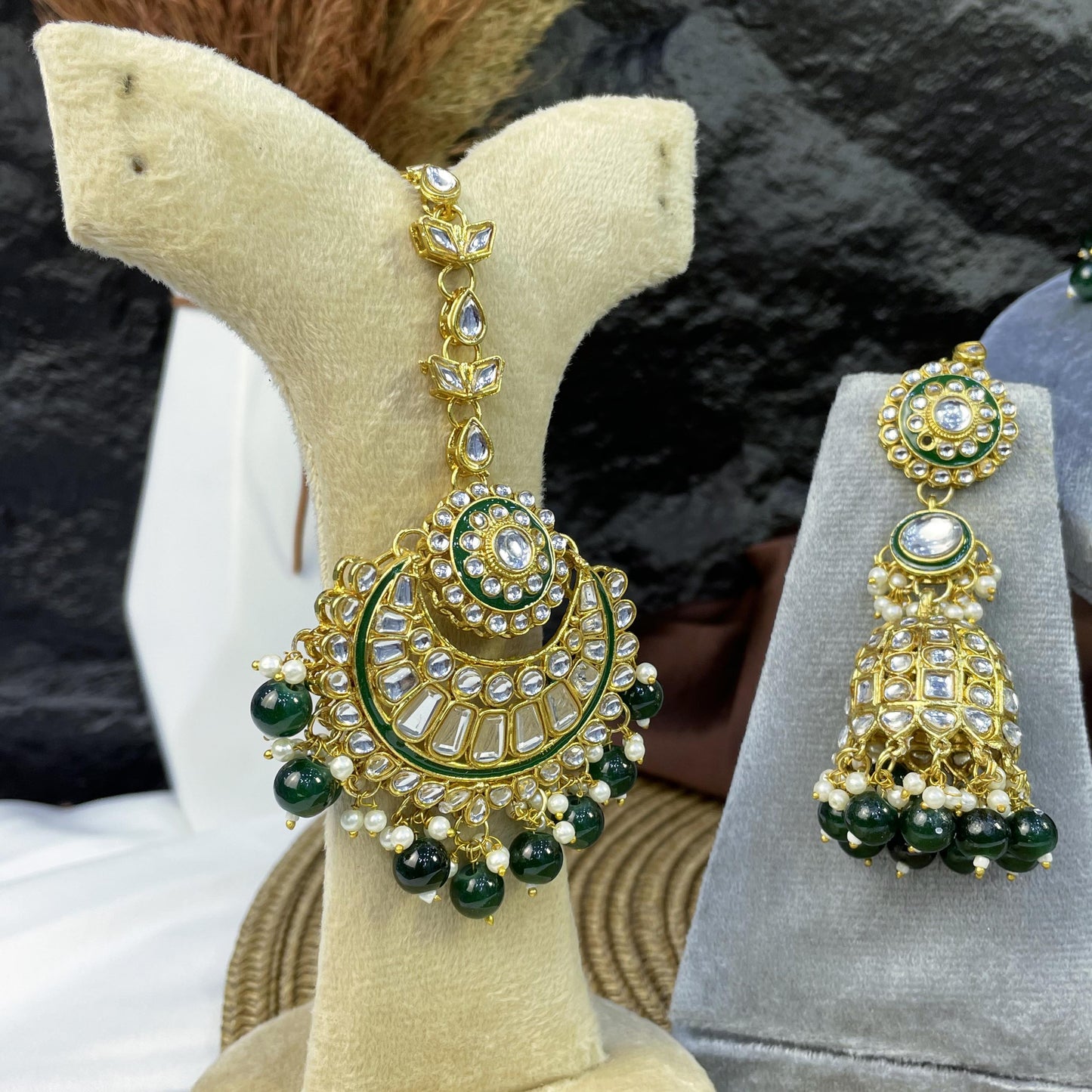 NIZAM MULTI-TIERED JHUMKA KUNDAN NECKLACES