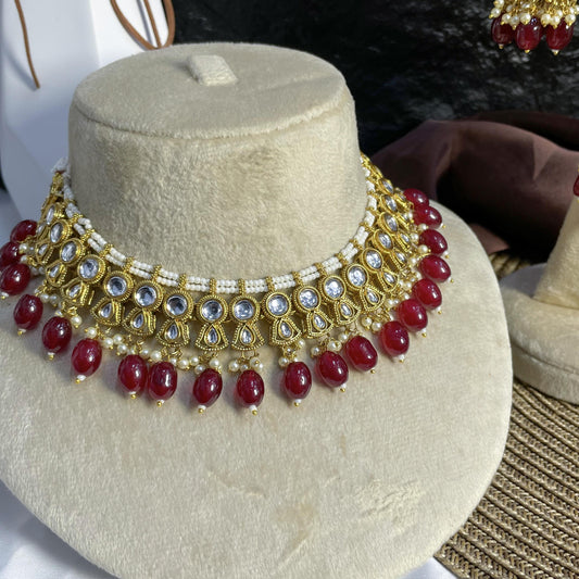 MAJESTIC LOTUS ARC KUNDAN NECKLACES