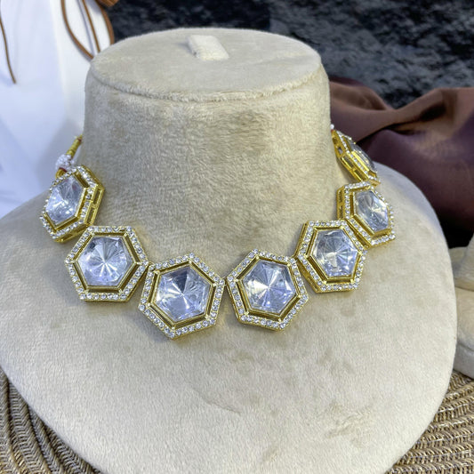 ELITE DUAL-TIERED HALO KUNDAN NECKLACES