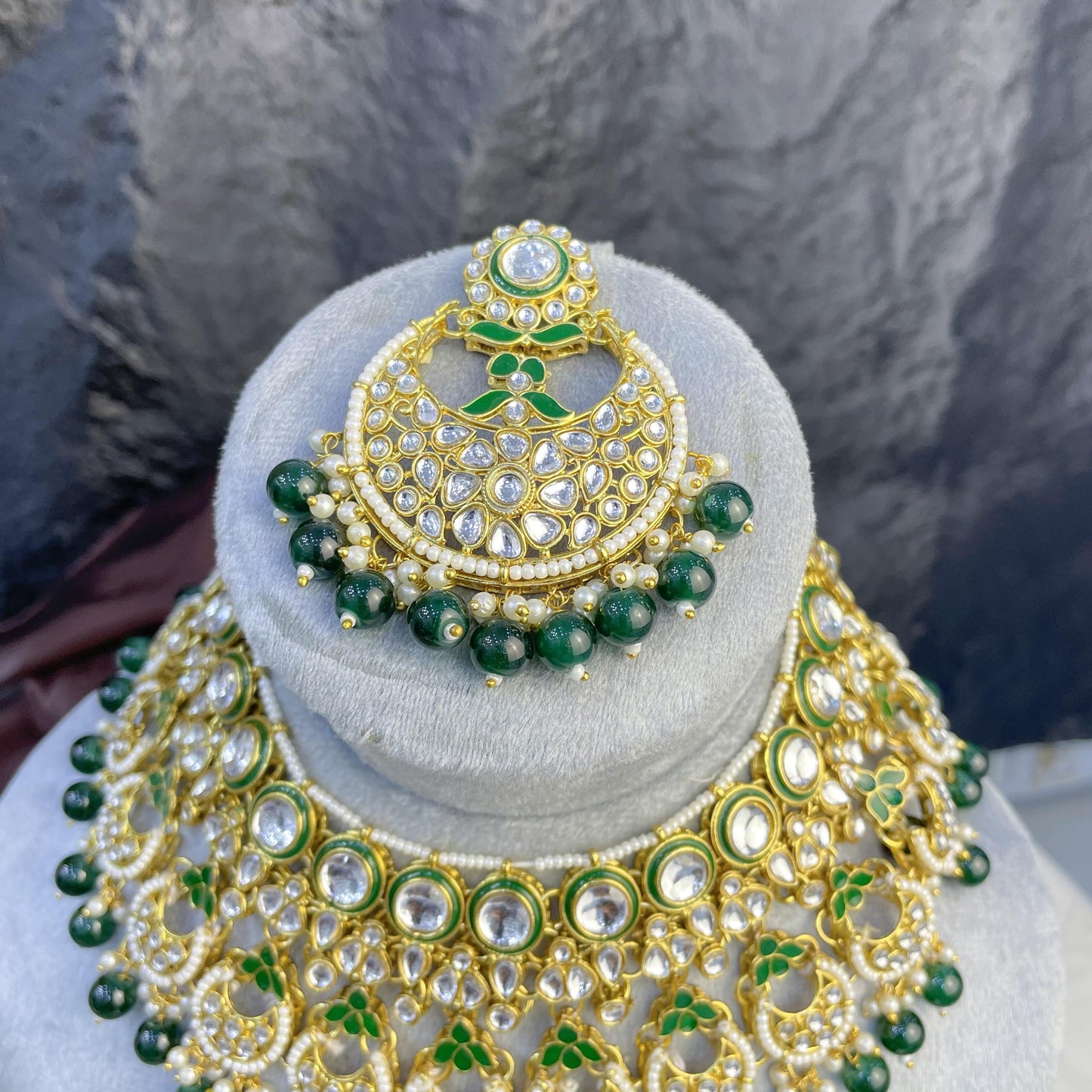 CHAND-SHIKHAR SEMI-CIRCULAR KUNDAN NECKLACES