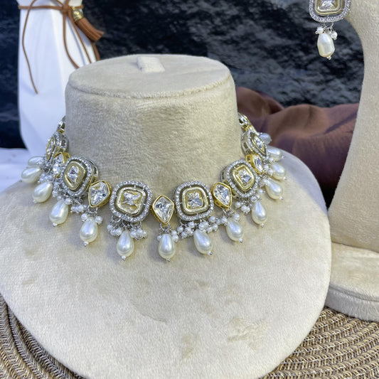 IMPERIAL CHANDBALI LATTICE KUNDAN NECKLACES
