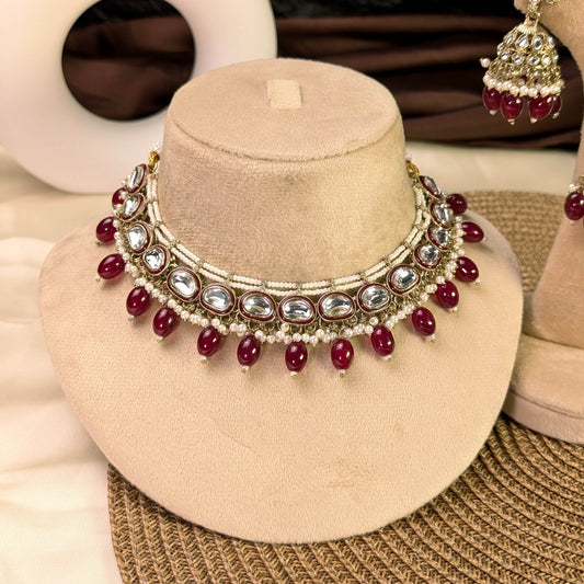 Antique peacock medallion kundan necklace