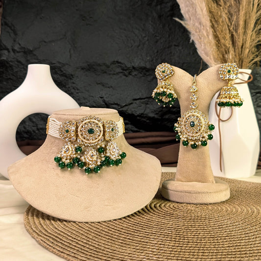 Cascading rose kundan necklace