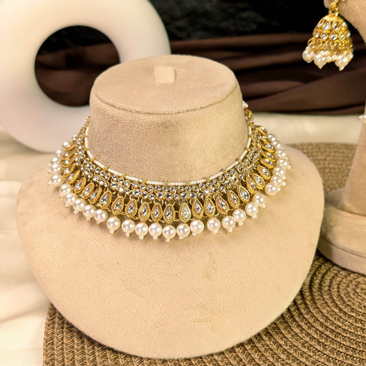 Imperial lattice kundan necklace