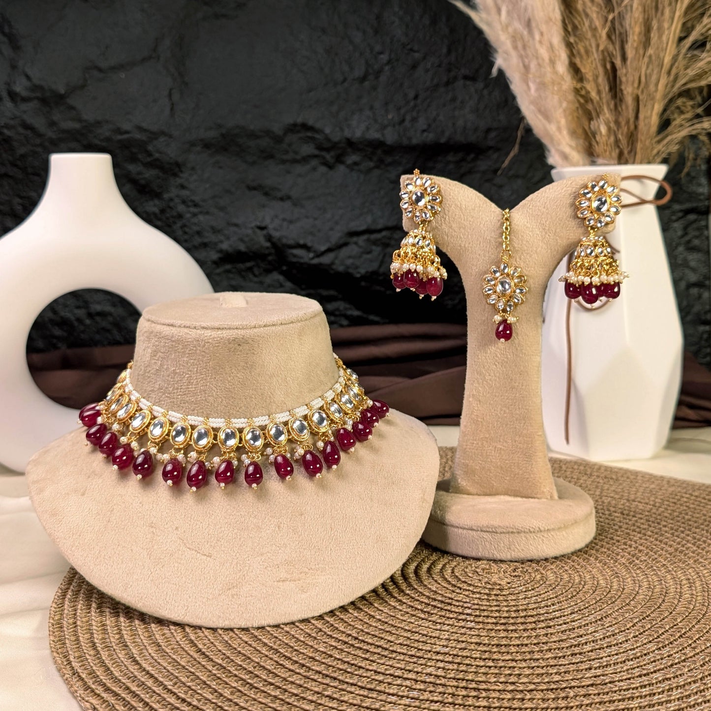 Maharani rose kundan necklace