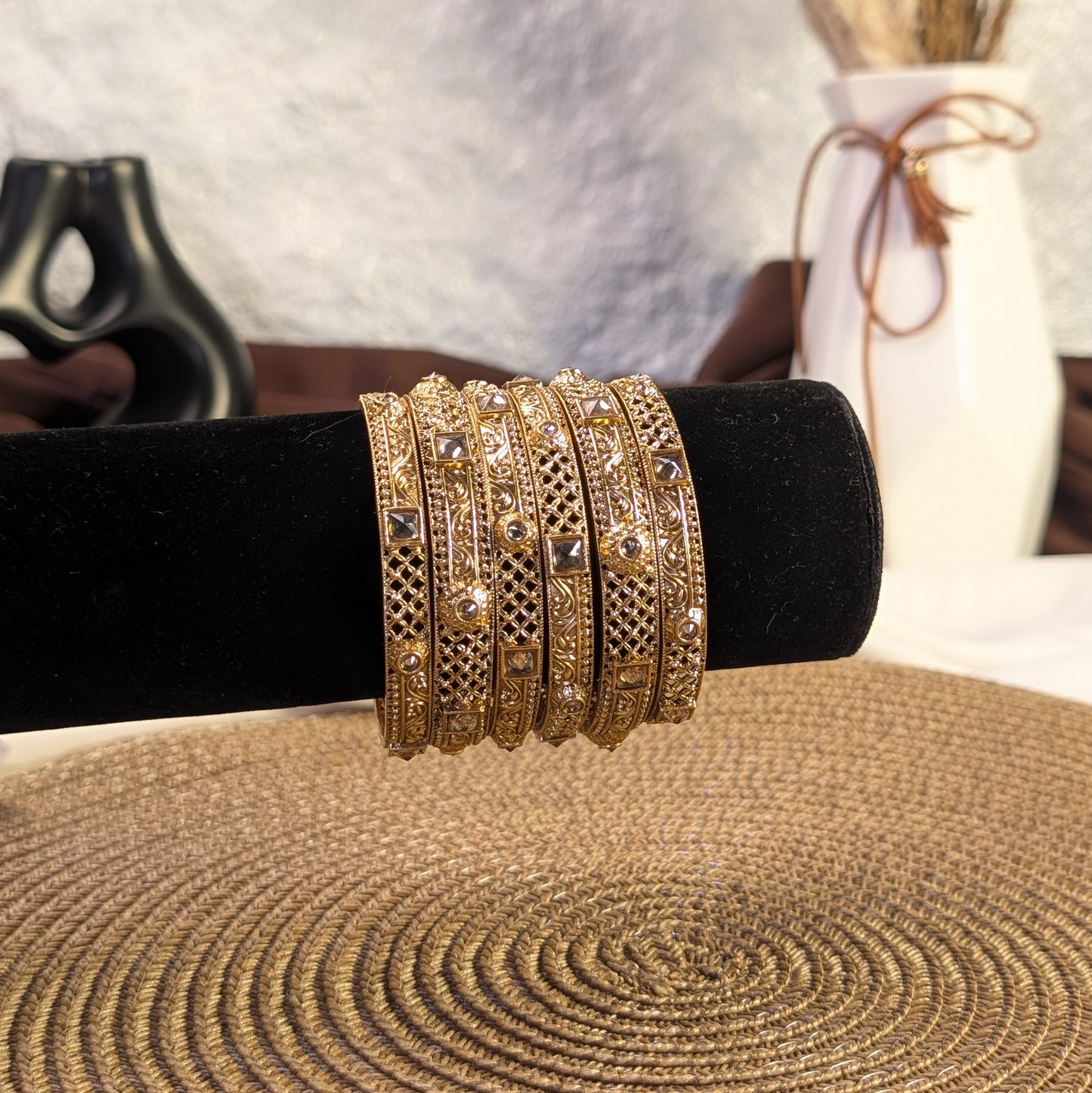 Nilam Glass Rajwari Bangles