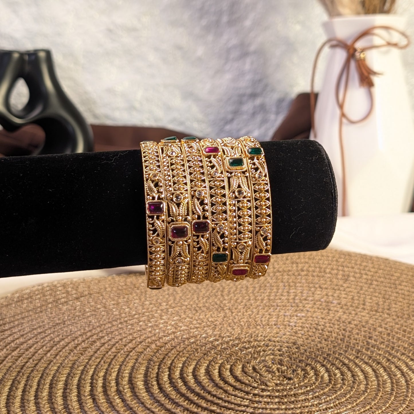 Nav-Ratna Jali Rajwari Bangles