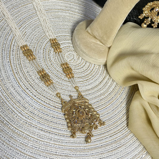 REGAL RAJWARI SHIELD PEARL MALA
