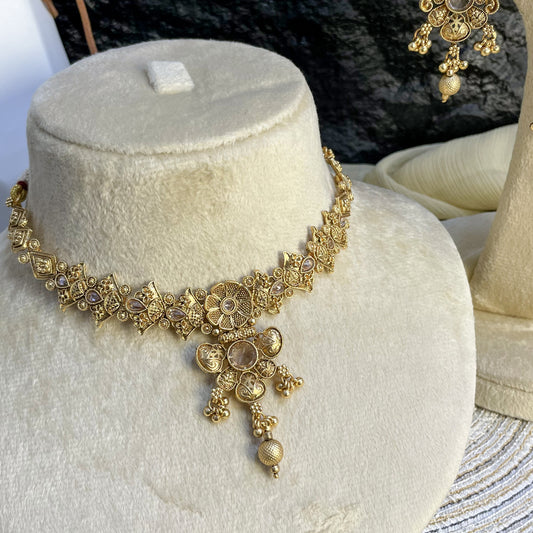 ROYAL RAJWARI FILIGREE BLOSSOM NECKLACE SET