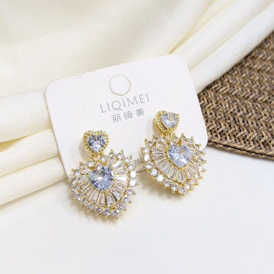 HALO HEART SUNBURST EARRINGS