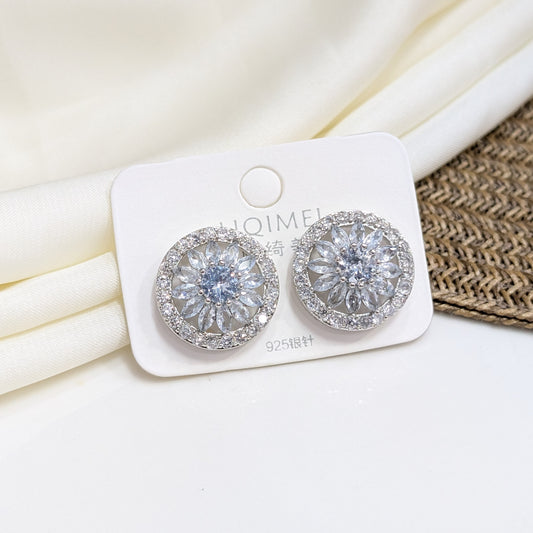 ICED SNOWFLAKE SOLITAIRE EARRINGS