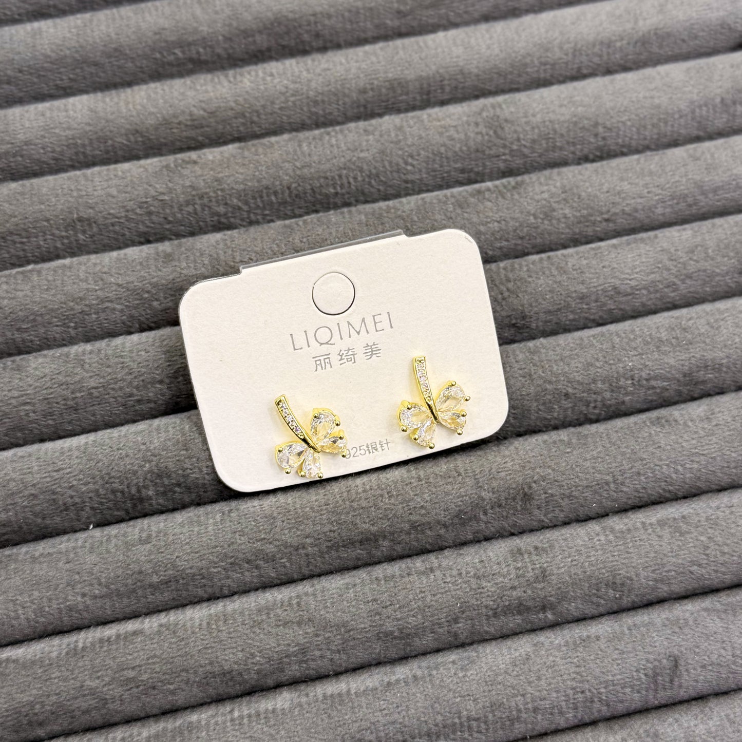 MINI CRYSTAL BUTTERFLY EARRINGS