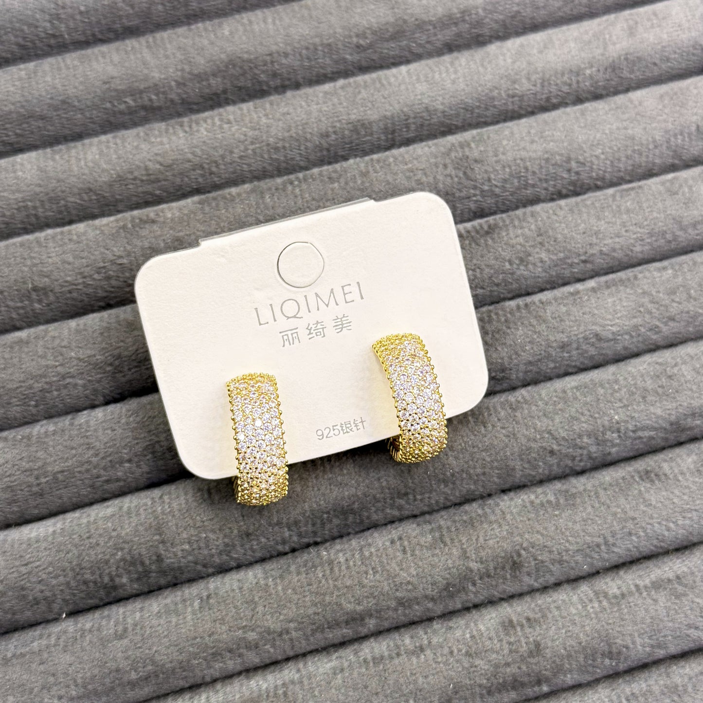 GOLDEN PAVÉ DOME EARRINGS