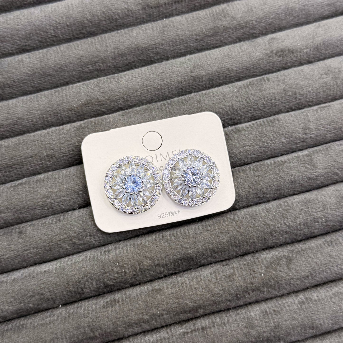 ICED SNOWFLAKE SOLITAIRE EARRINGS