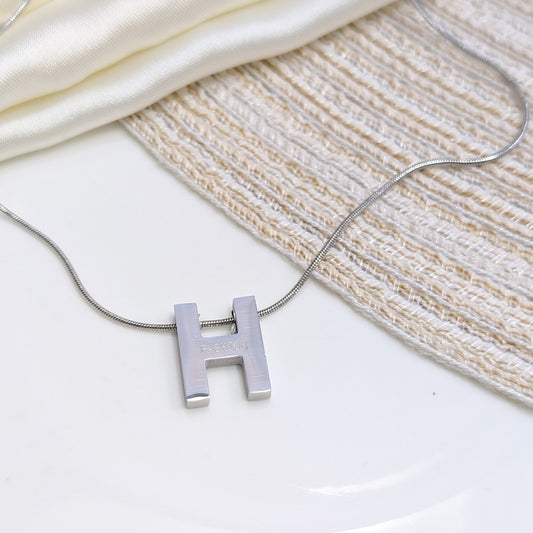 Statement Silver H Locket