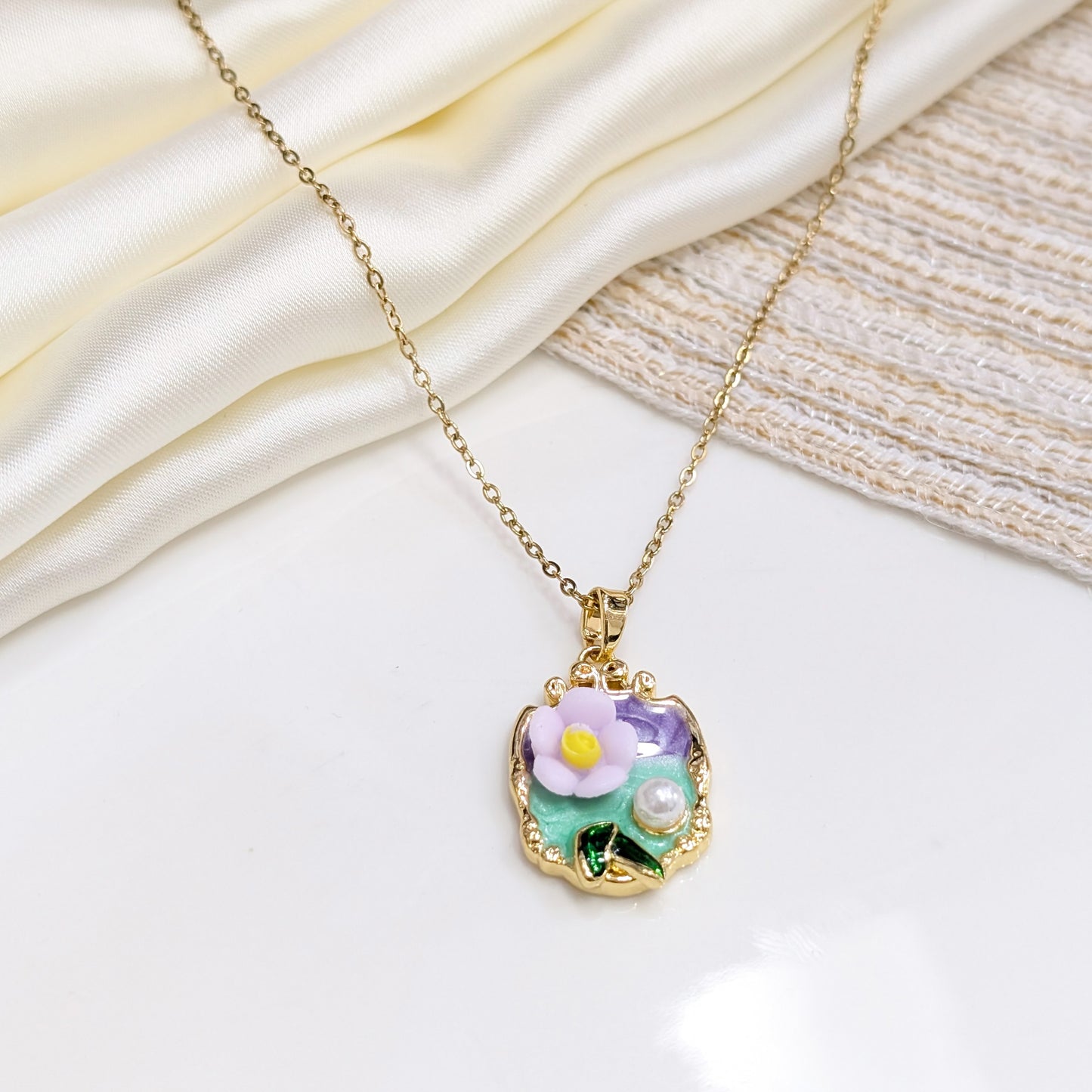 PASTEL BLOOM ENAMEL LOCKETS