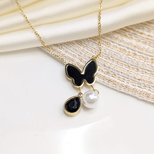 Butterfly Pearl Locket