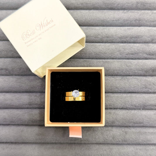 ROYAL SOLITAIRE STACK RINGS